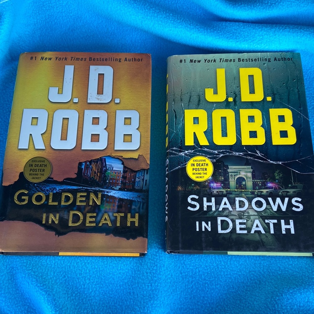 J.D. Robb Shadows in death and golden in death-large hardcover book set